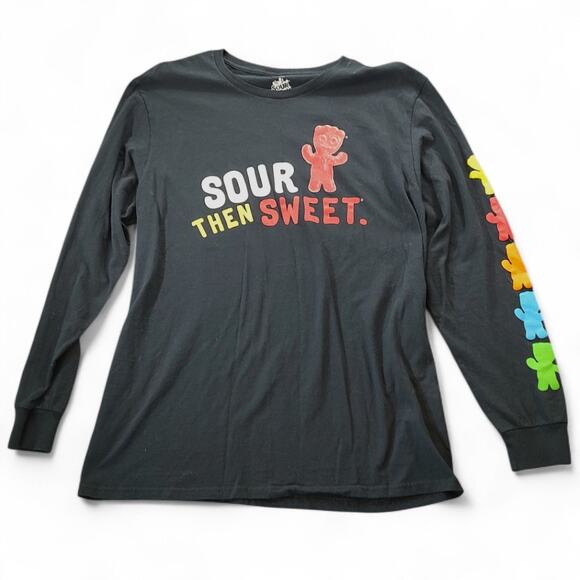 Sour Patch Kids Shirt Sour Then Sweet Candy Long Sleeve Graphic Black Colorful L - Picture 2 of 9